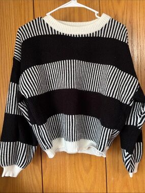 Black and White Striped Sweater